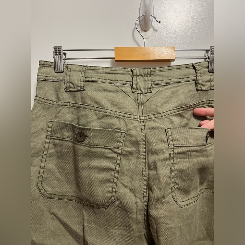 Soft Surroundings Olive Green Linen Blend Pants Women’s Size 8 - Picture 8 of 11
